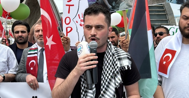 Alanya Alaaddin Keykubat Üniversitesi'nde Filistin'e destek yürüyüşü düzenlendi