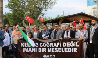 İsrail'in Gazze'ye yönelik saldırıları İskenderun'da protesto edildi