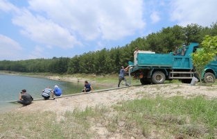 Aslantaş barajına 2 milyon aynalı sazan bırakıldı