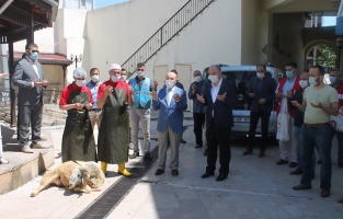 Osmaniye'de Cuma Namazı öncesi şükür kurbanları kesildi