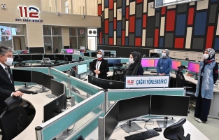 Vali Yılmaz'dan 112 Acil Çağrı Merkezine ziyaret