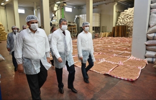 Vali Yılmaz, Emsal Kuruyemiş Fabrikasını ziyaret etti