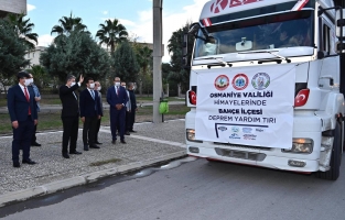 Osmaniye'den İzmir'deki depremzedelere içme suyu, gıda ve ihtiyaç malzemeleri gönderildi