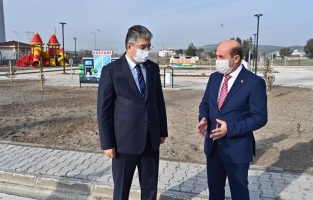 Vali Yılmaz, yapımı tamamlanan Trafik Eğitim Parkı'nda incelemelerde bulundu