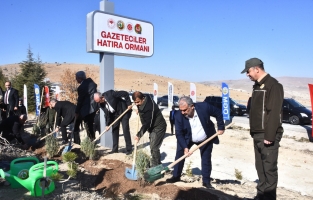 İletişim Başkanlığının öncülüğünde 'Gazeteciler Hatıra Ormanı'na fidan dikildi