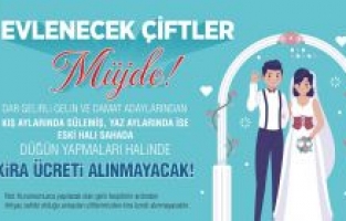 Dar gelirli gelin ve damat adaylarına ücretsiz düğün salonu müjdesi