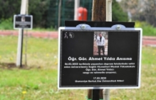 Depremde hayatını kaybeden OKÜ öğretim elemanları anısına çınar fidanı dikildi