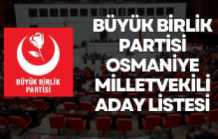 Büyük Birlik Partisi Osmaniye Milletvekili Aday Listesi