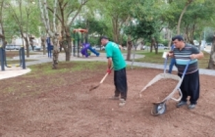 Kozan'da yapımı süren parkta sona gelindi