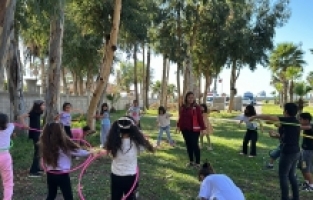 Hatay'da konteyner kentte kalan depremzede çocuklar için moral etkinliği