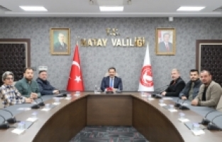 Hatay Basın Cemiyeti yönetiminden Vali Mustafa Masatlı'ya ziyaret