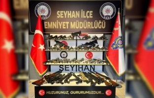 Adana'da polisin uygulamalarında ruhsatsız 60 silah ele geçirildi
