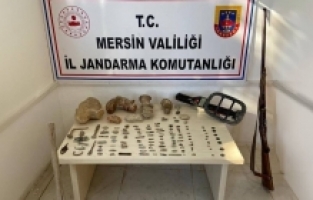 Mersin'de 16 sikke ve 100 obje ele geçirildi