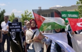 Kahramanmaraş'ta üniversite öğrencilerinden Filistin'e destek