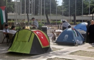 Mersin'de üniversite öğrencilerinin Gazze'ye destek için başlattıkları çadır nöbeti sona erdi