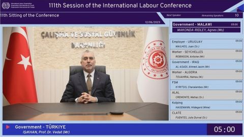 Bakan Işıkhan, ILO’nun 111. Konferansına Video Mesaj Gönderdi