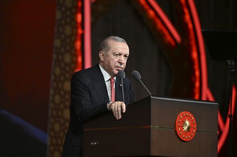 Cumhurbaşkanı Erdoğan, Cumhuriyet Bayramı ve TDT Zirvesi dolayısıyla düzenlenen resmî yemekte konuştu